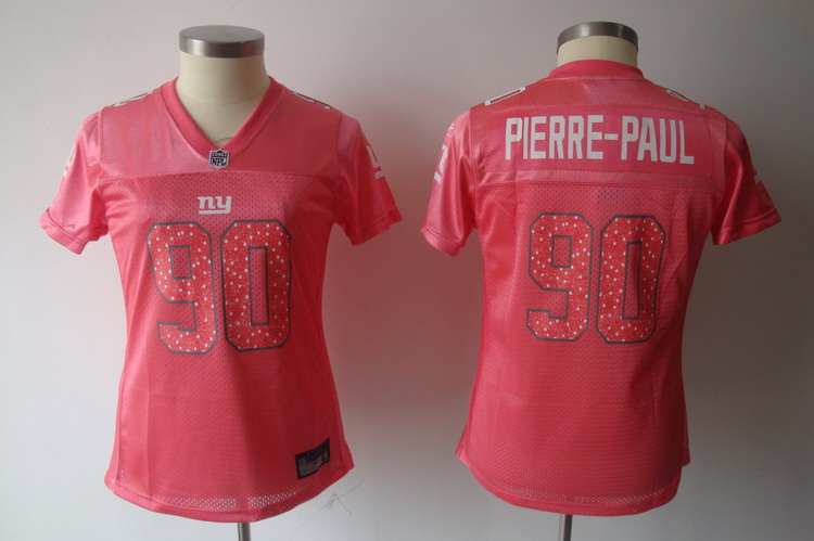 Giants #90 Jason Pierre-Paul Red Women's Sweetheart Stitched NFL Jersey